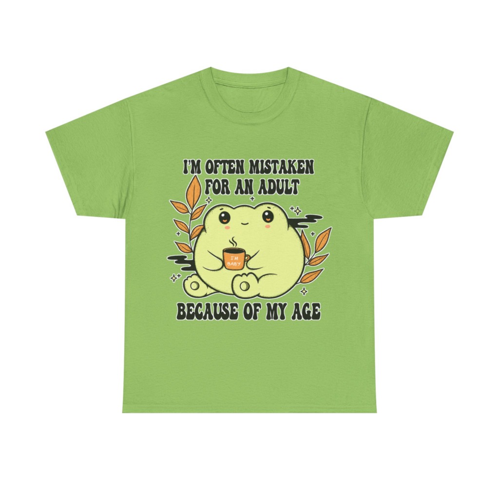 Graphic Tee: 'Mistaken for Adult, I'm Baby' Frog Design