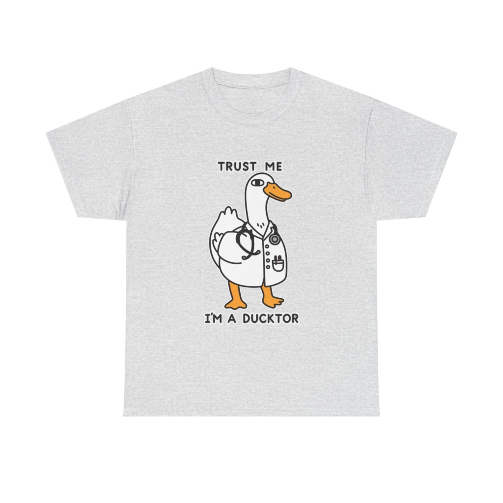 T-shirt with Doctor Duck 'Trust Me, I'm a Ducktor' Print