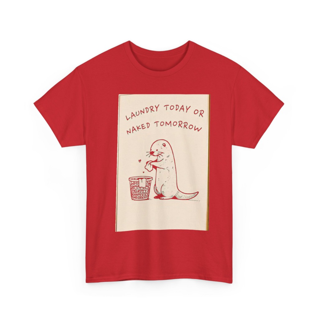 Funny Otter Laundry Today or Naked Tomorrow T-Shirt