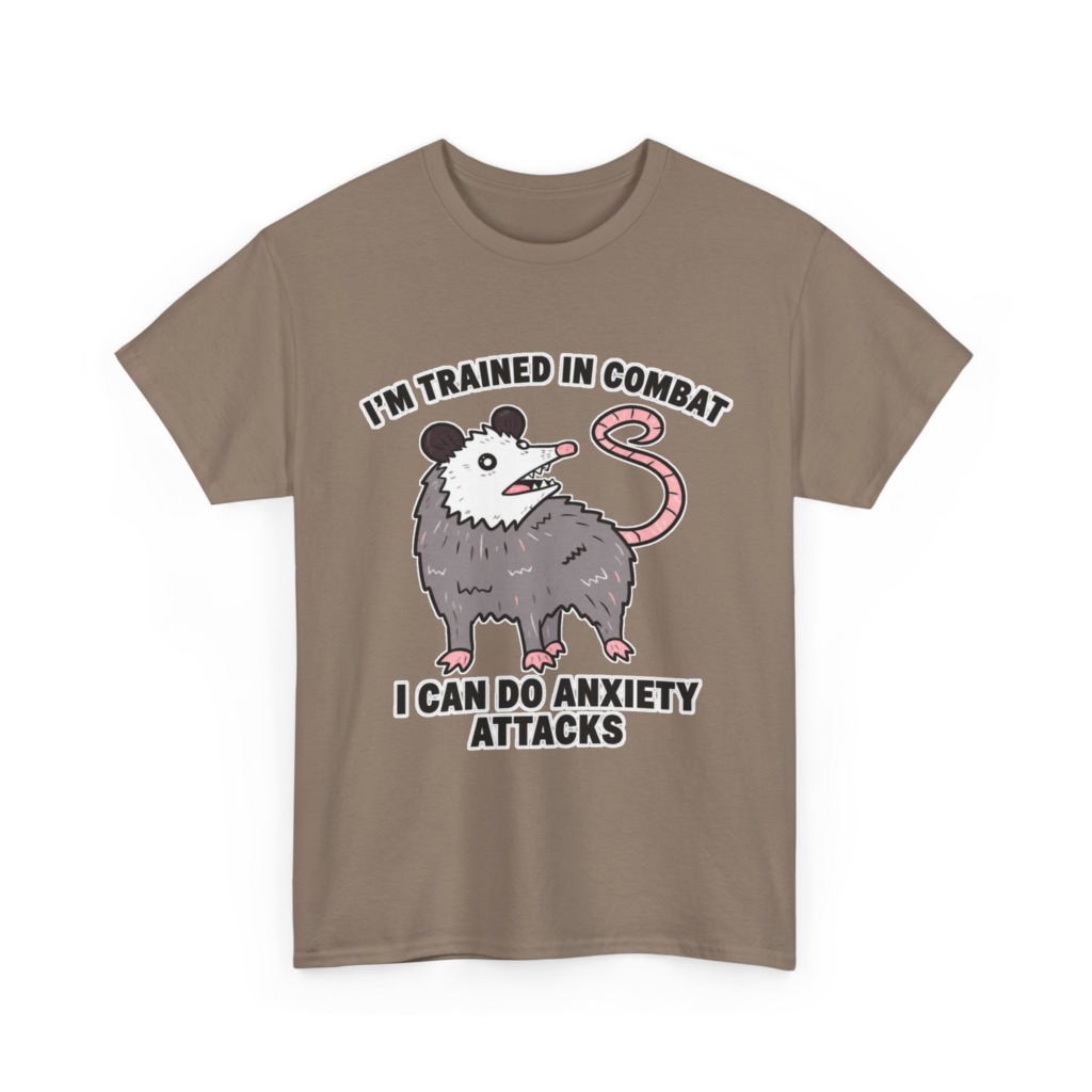 Opossum Combat Anxiety Attack Graphic T-Shirt