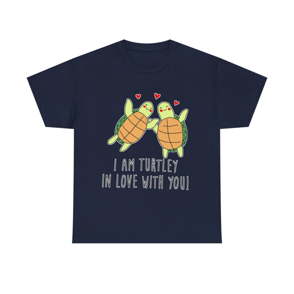 White T-Shirt: 'Turtley In Love' Cute Turtle Couple