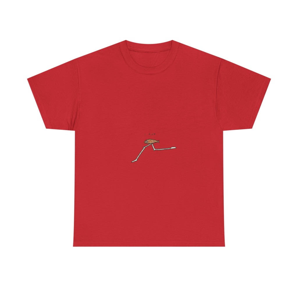Black 'I FLEE' Fish Graphic T-Shirt