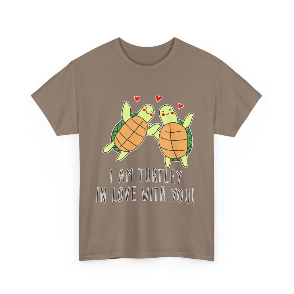 White T-Shirt: 'Turtley In Love' Cute Turtle Couple