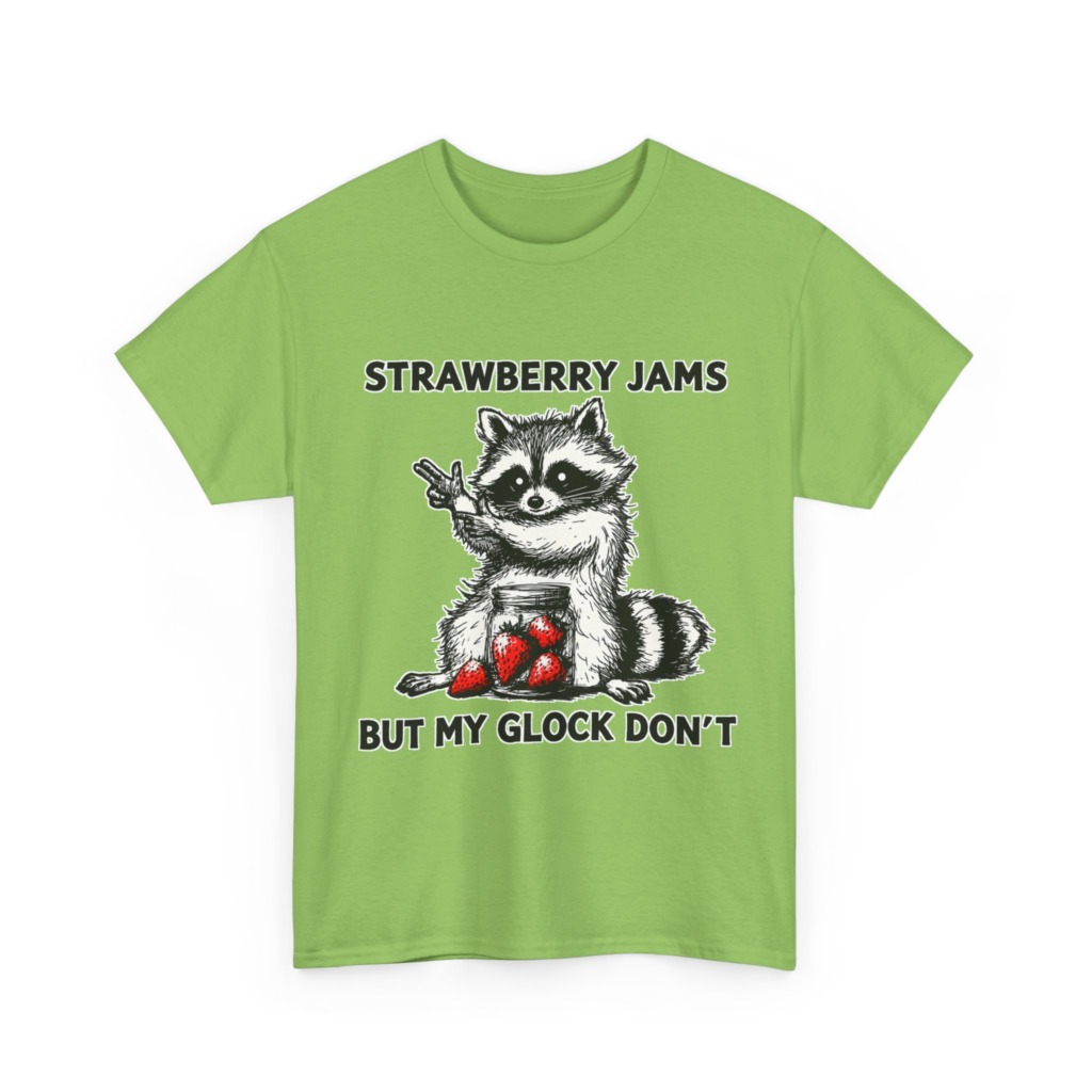 Raccoon 'Strawberry Jams But My Glock Don't' T-Shirt