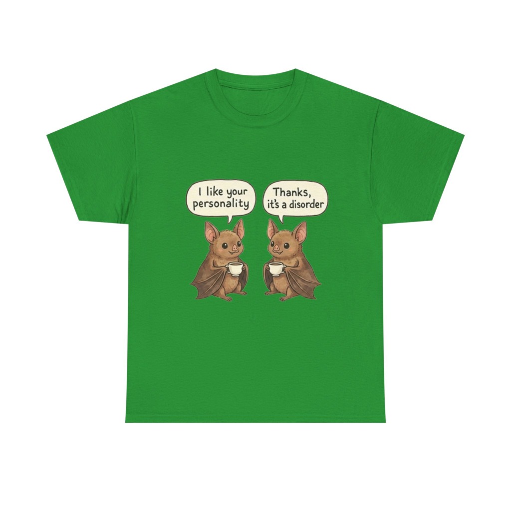 T-Shirt: Cute Bats & 'It's a Disorder' Coffee Graphic
