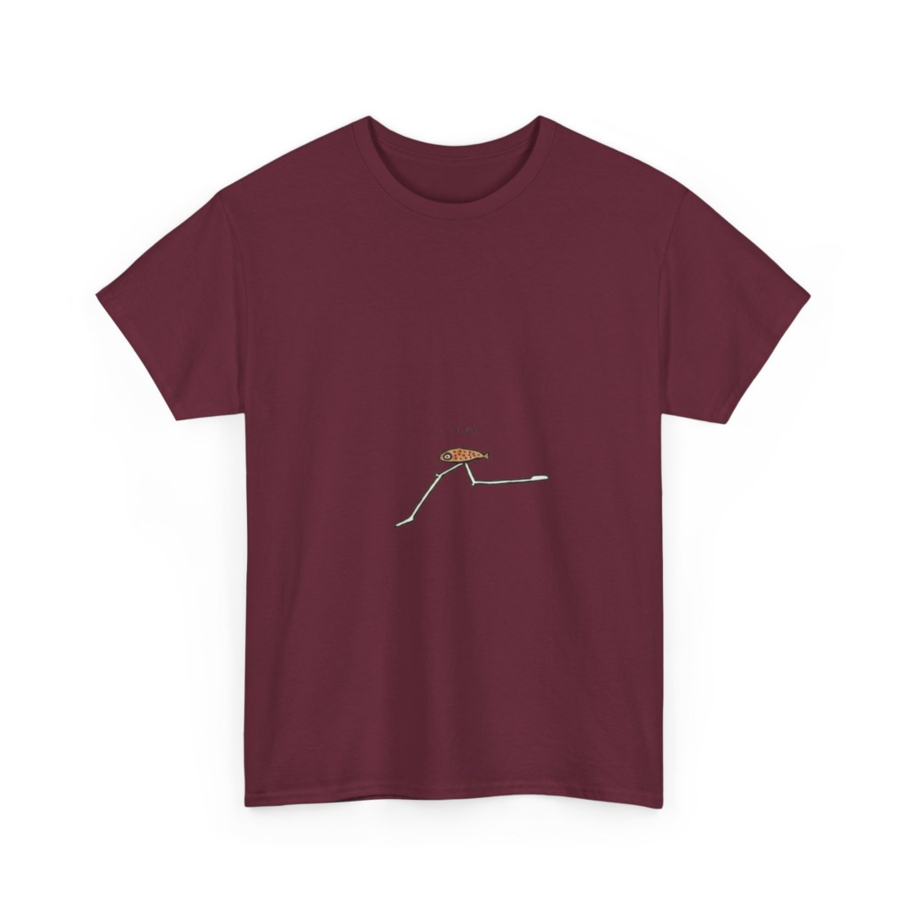 Black 'I FLEE' Fish Graphic T-Shirt