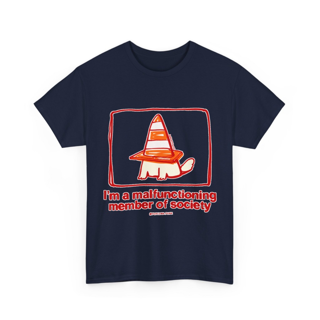 White 'Malfunctioning Member' Dog Graphic T-Shirt