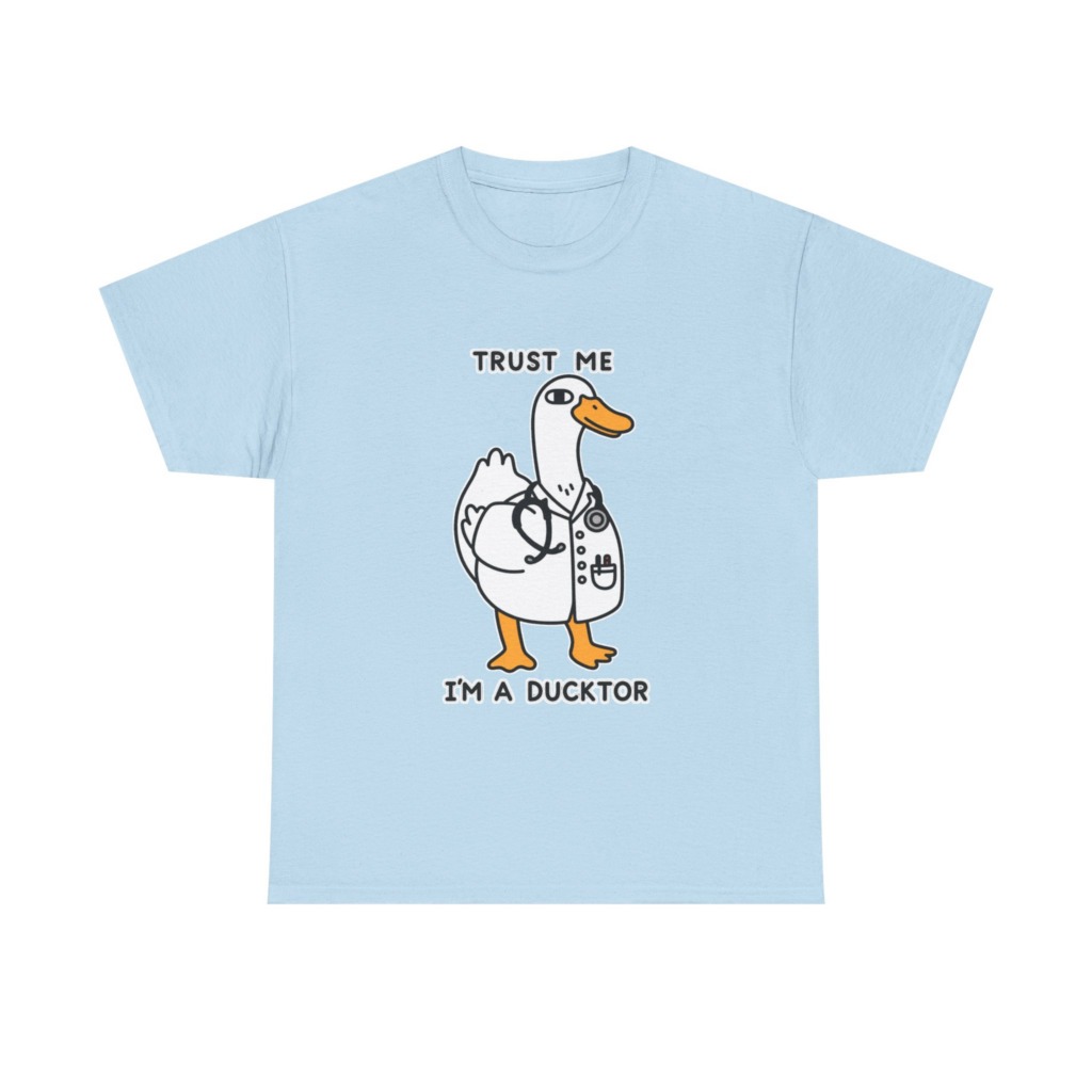 T-shirt with Doctor Duck 'Trust Me, I'm a Ducktor' Print