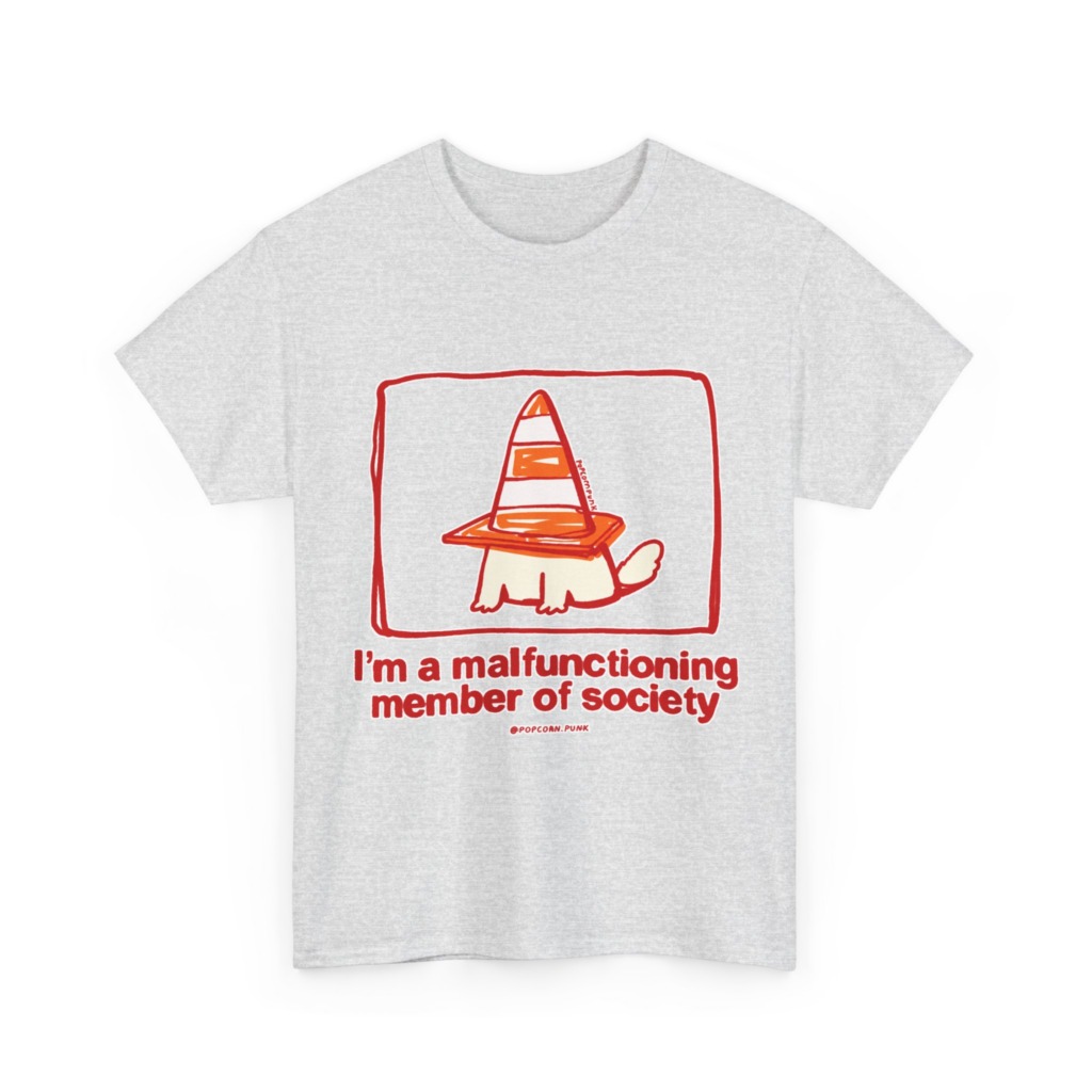 White 'Malfunctioning Member' Dog Graphic T-Shirt