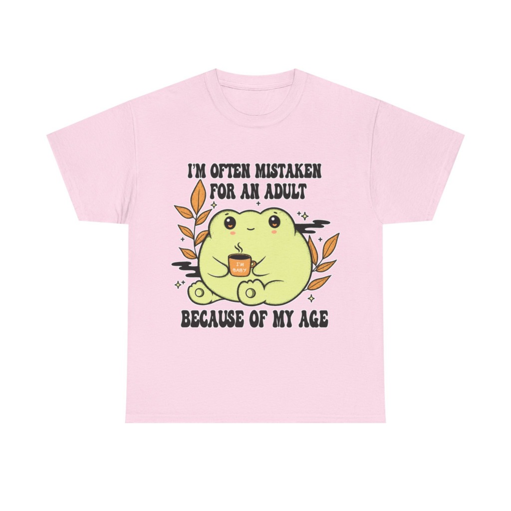 Graphic Tee: 'Mistaken for Adult, I'm Baby' Frog Design