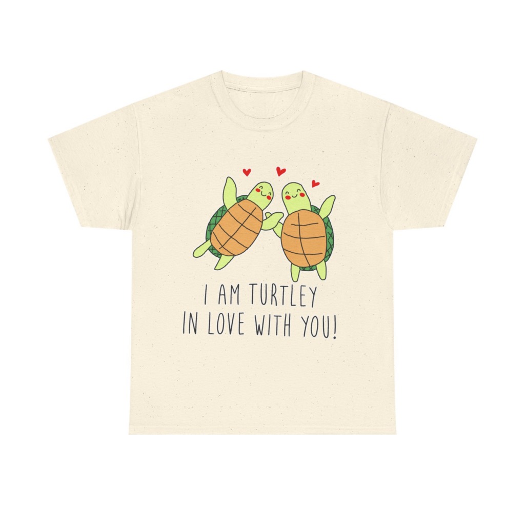White T-Shirt: 'Turtley In Love' Cute Turtle Couple