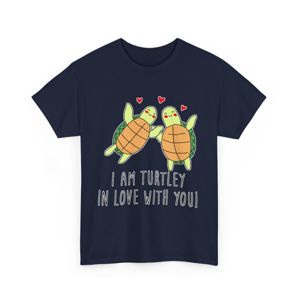 White T-Shirt: 'Turtley In Love' Cute Turtle Couple