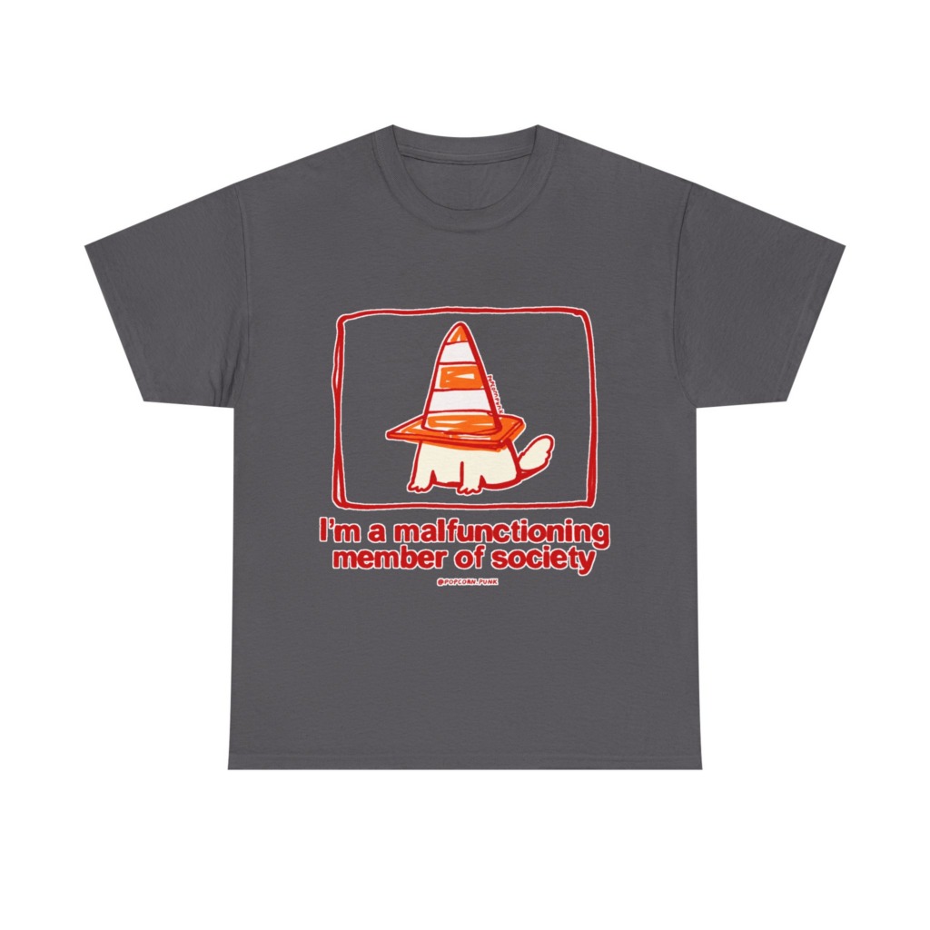 White 'Malfunctioning Member' Dog Graphic T-Shirt