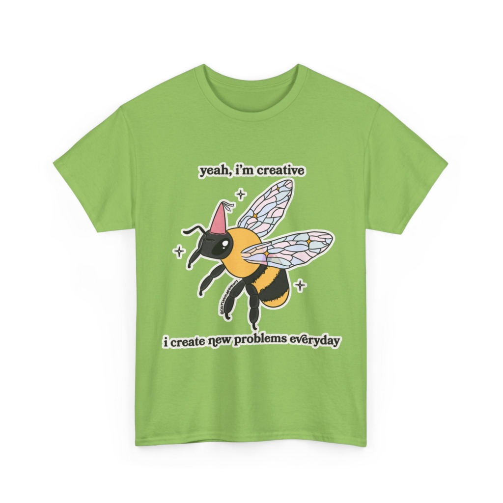 T-Shirt with Creative Party Bee Slogan Print