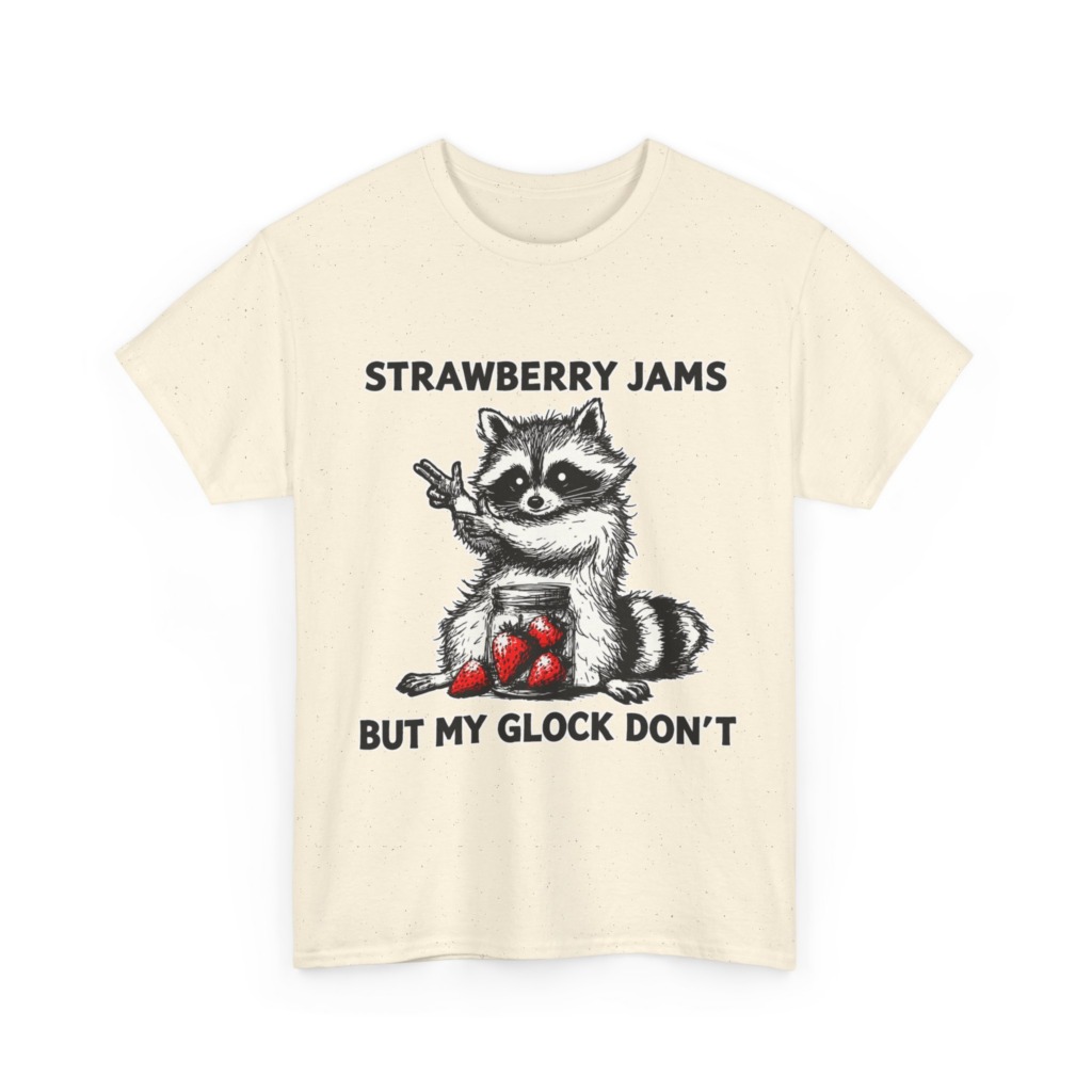 Raccoon 'Strawberry Jams But My Glock Don't' T-Shirt
