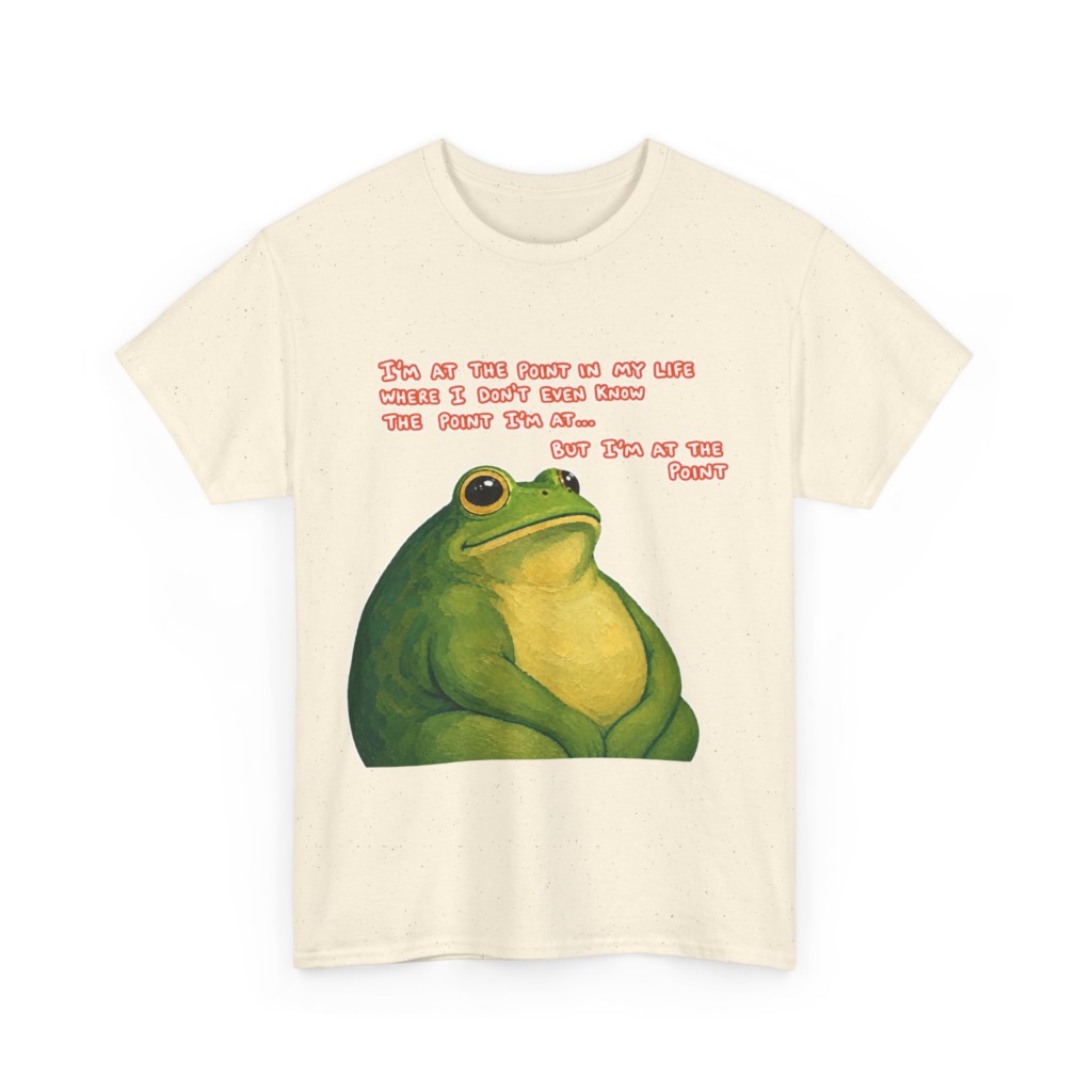 Graphic T-Shirt with Humorous 'I'm At The Point' Frog