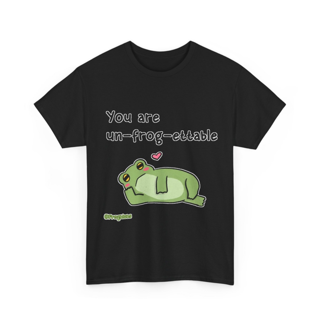 T-Shirt with 'Un-frog-ettable' Pun Frog Graphic