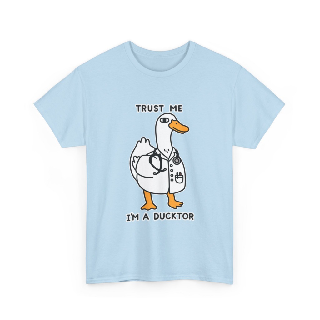 T-shirt with Doctor Duck 'Trust Me, I'm a Ducktor' Print