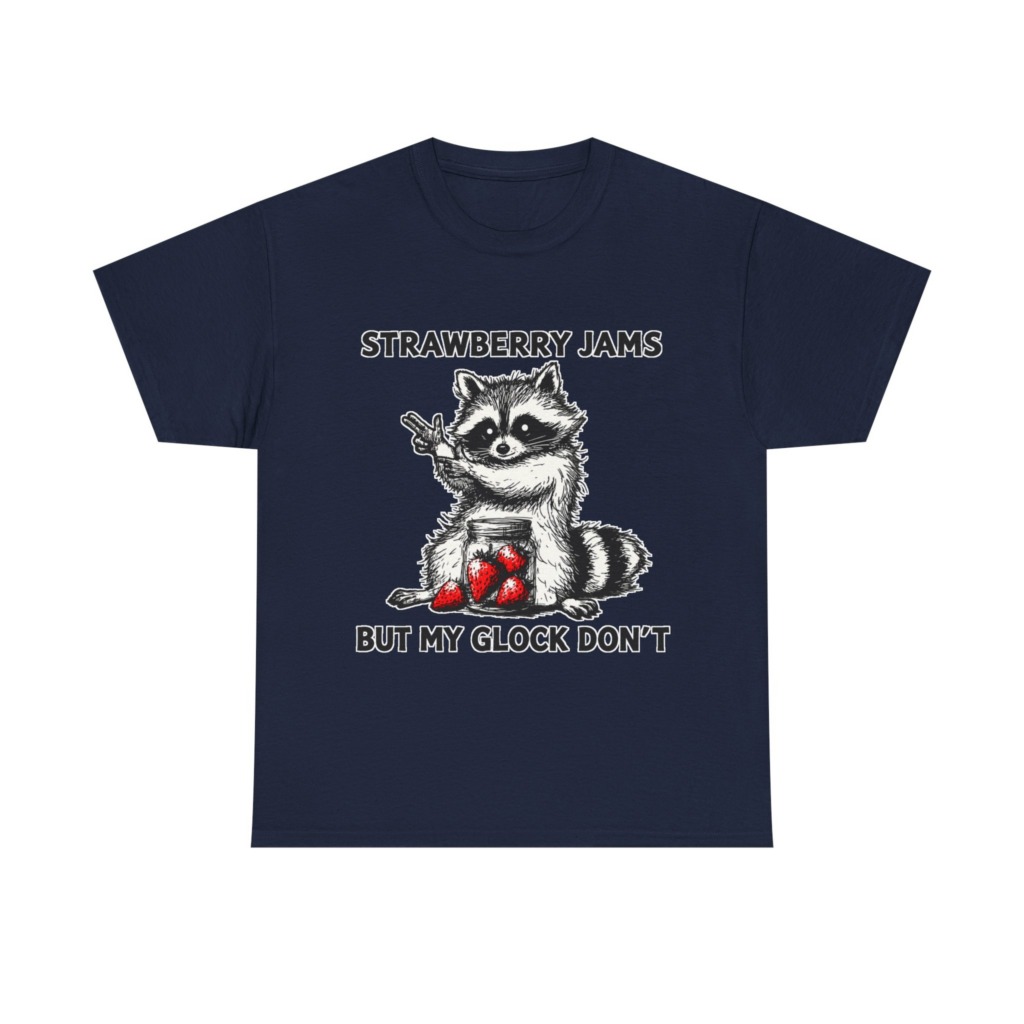 Raccoon 'Strawberry Jams But My Glock Don't' T-Shirt
