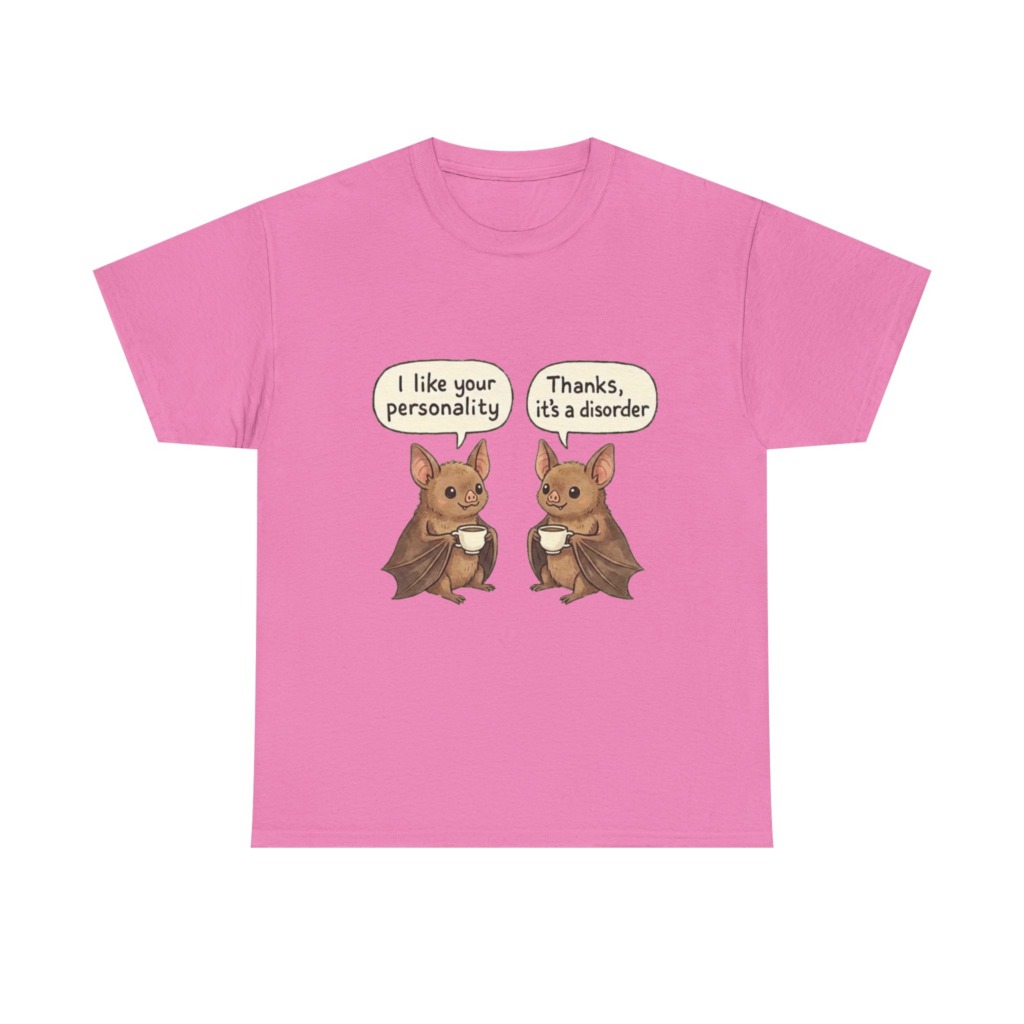 T-Shirt: Funny Bats with Coffee 'It's a Disorder' Graphic