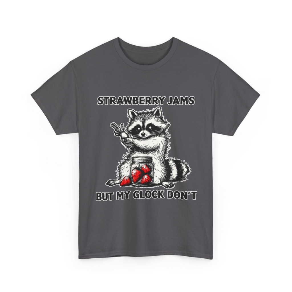 Raccoon 'Strawberry Jams But My Glock Don't' T-Shirt