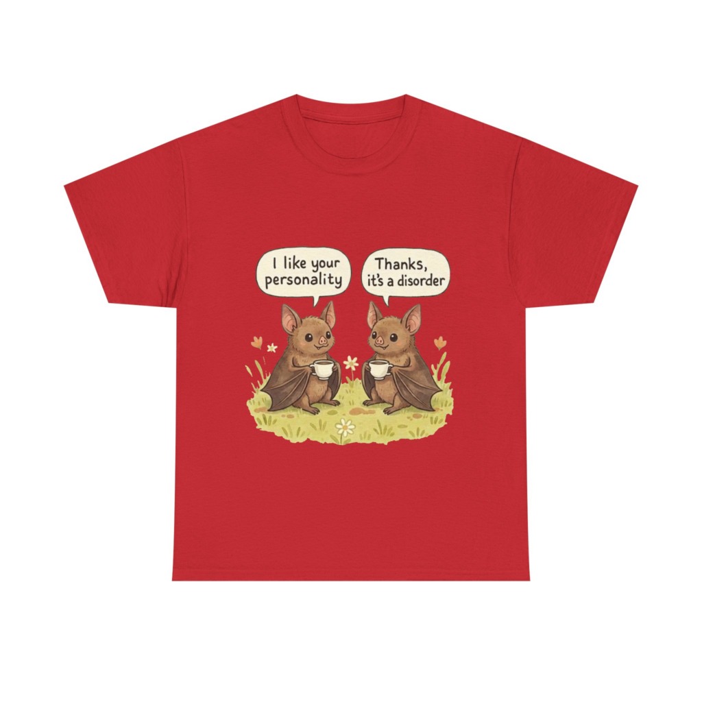 T-Shirt: Funny Bats Personality Disorder Coffee Dialogue