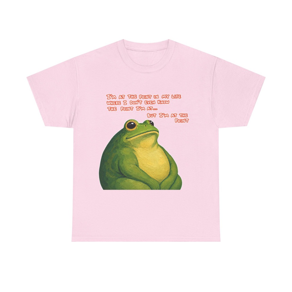 Graphic T-Shirt with Humorous 'I'm At The Point' Frog