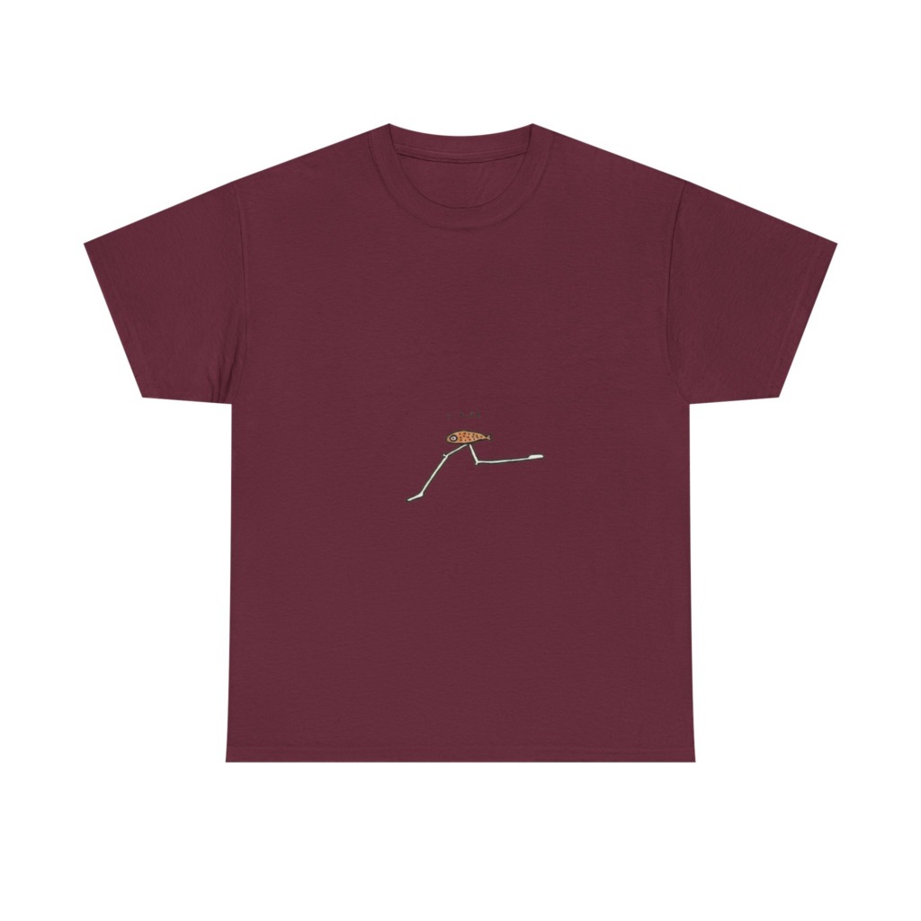 Black 'I FLEE' Fish Graphic T-Shirt