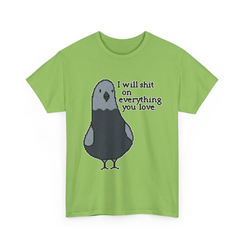 Pixel Art Pigeon Slogan T-Shirt