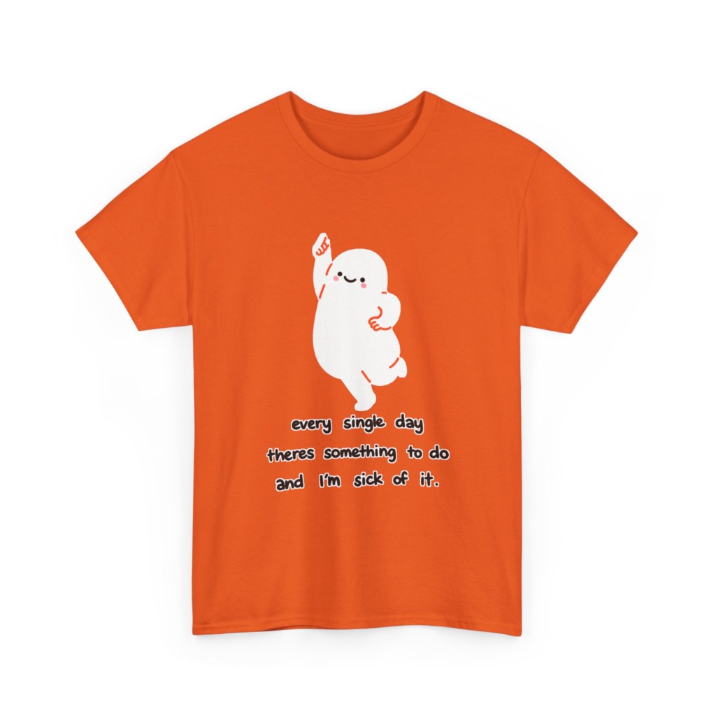 White T-Shirt - Happy Blob 'Sick of It' Graphic