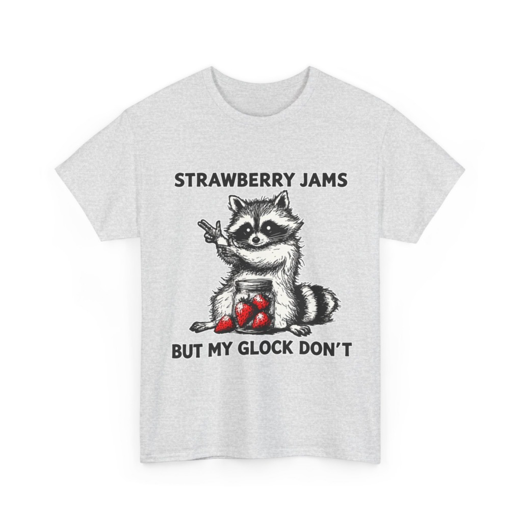 Raccoon 'Strawberry Jams But My Glock Don't' T-Shirt