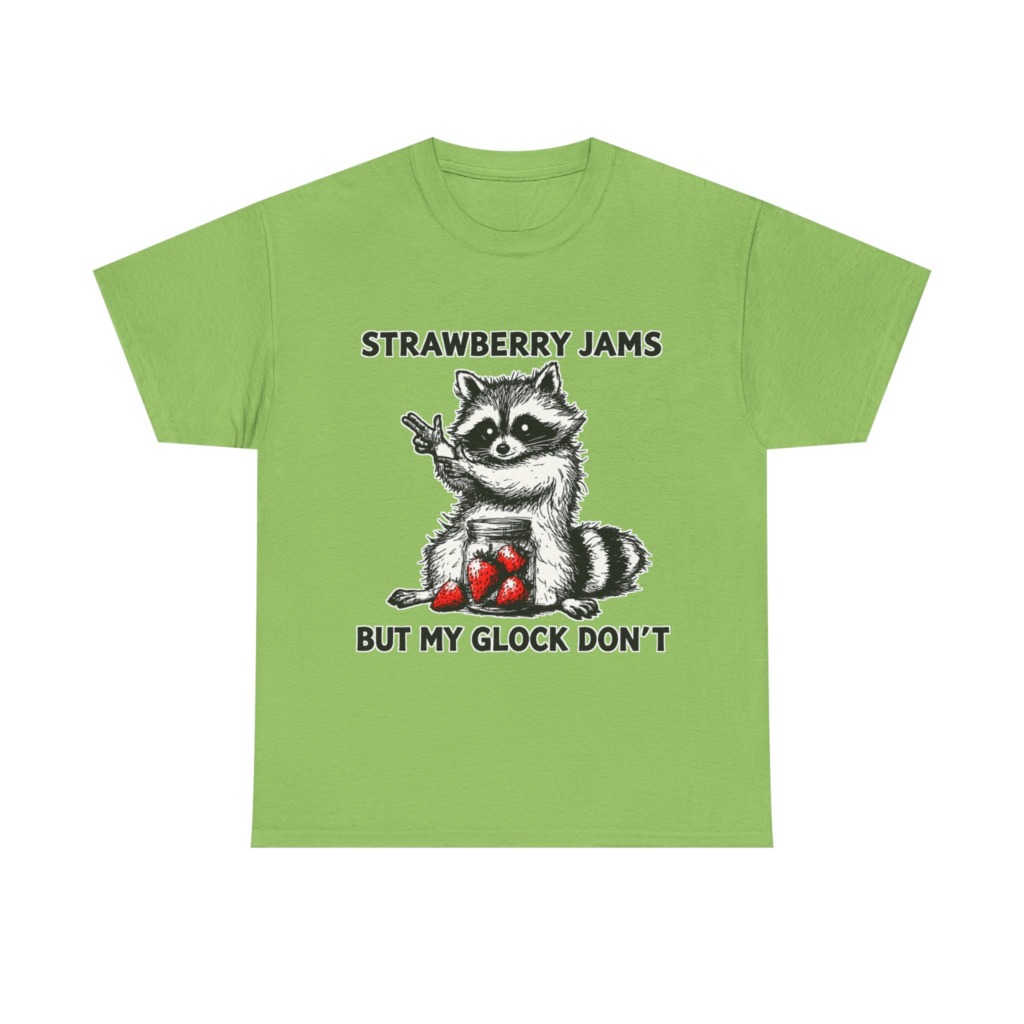 Raccoon 'Strawberry Jams But My Glock Don't' T-Shirt