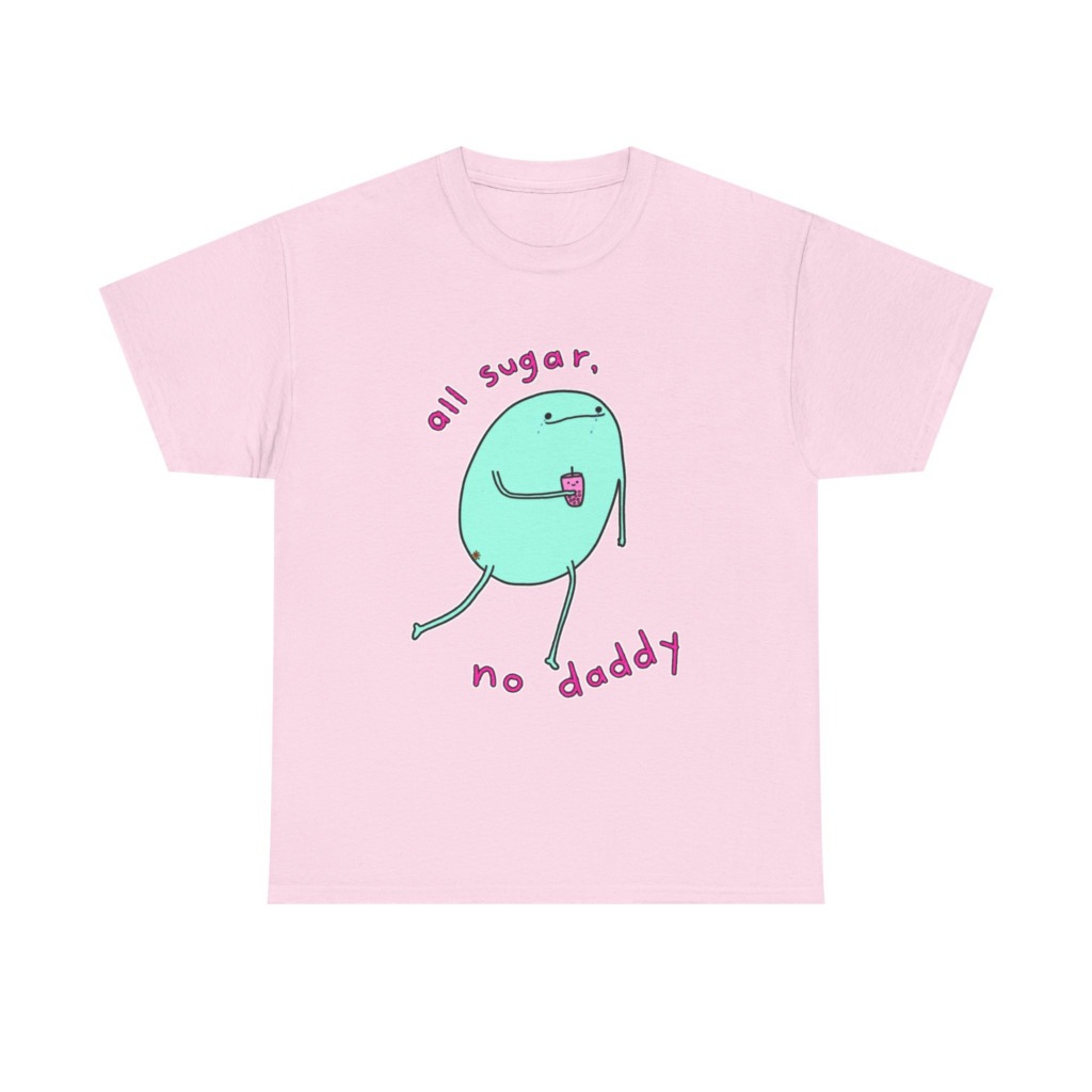 T-Shirt with 'All Sugar, No Daddy' Boba Blob Graphic