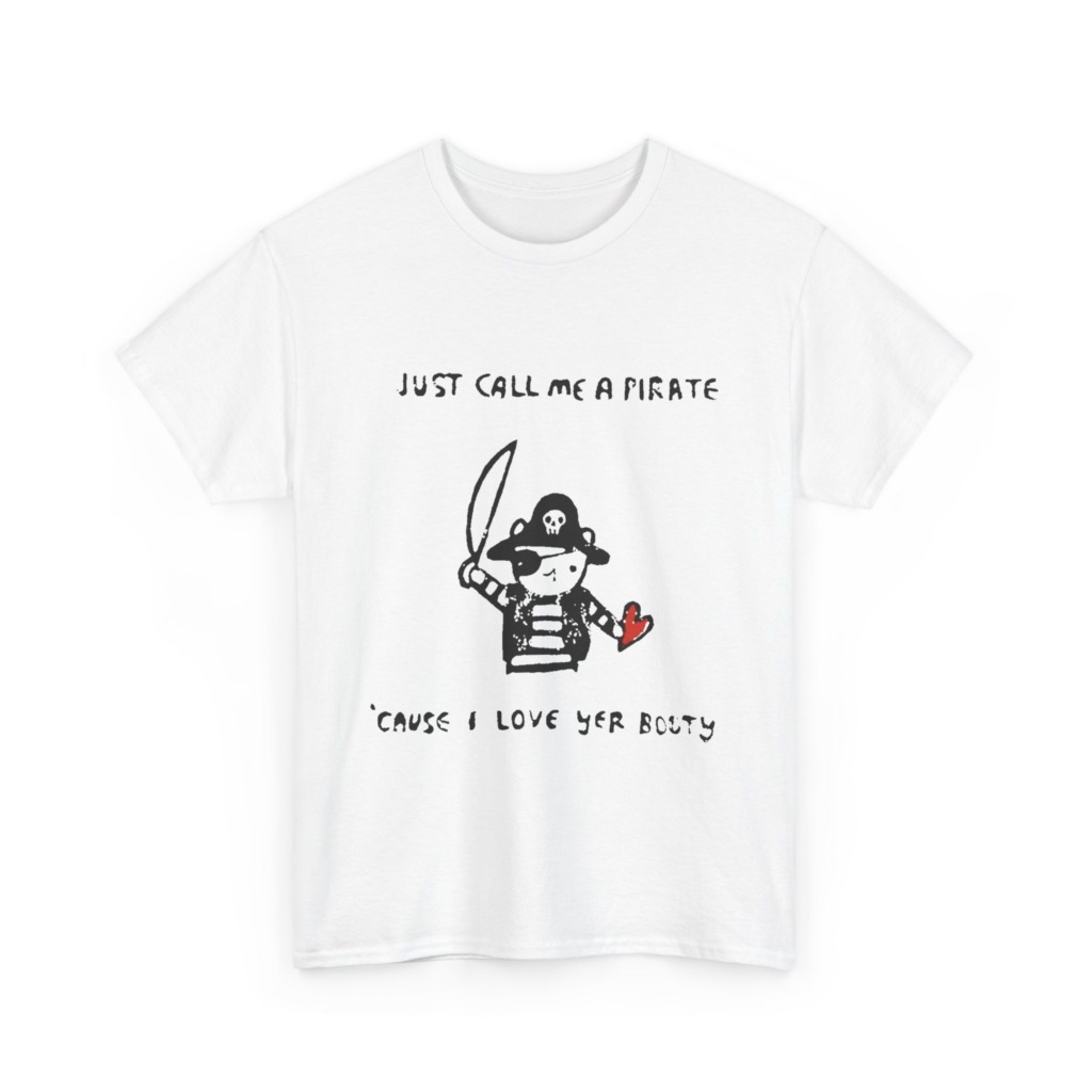 Black T-Shirt with Embroidered Red Heart