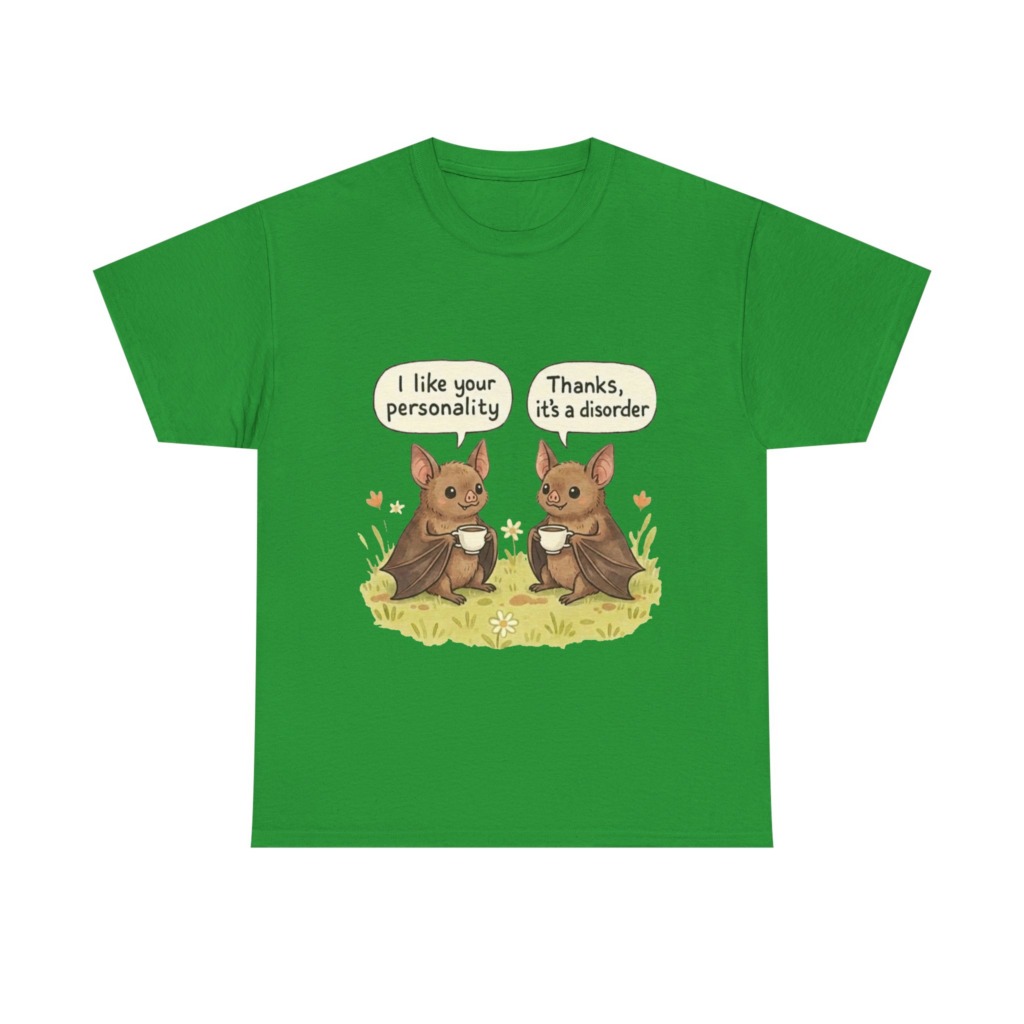 T-Shirt: Funny Bats Personality Disorder Coffee Dialogue