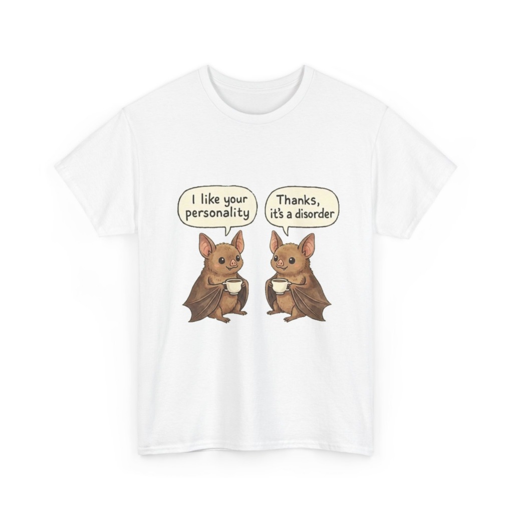T-Shirt: Funny Bats with Coffee 'It's a Disorder' Graphic