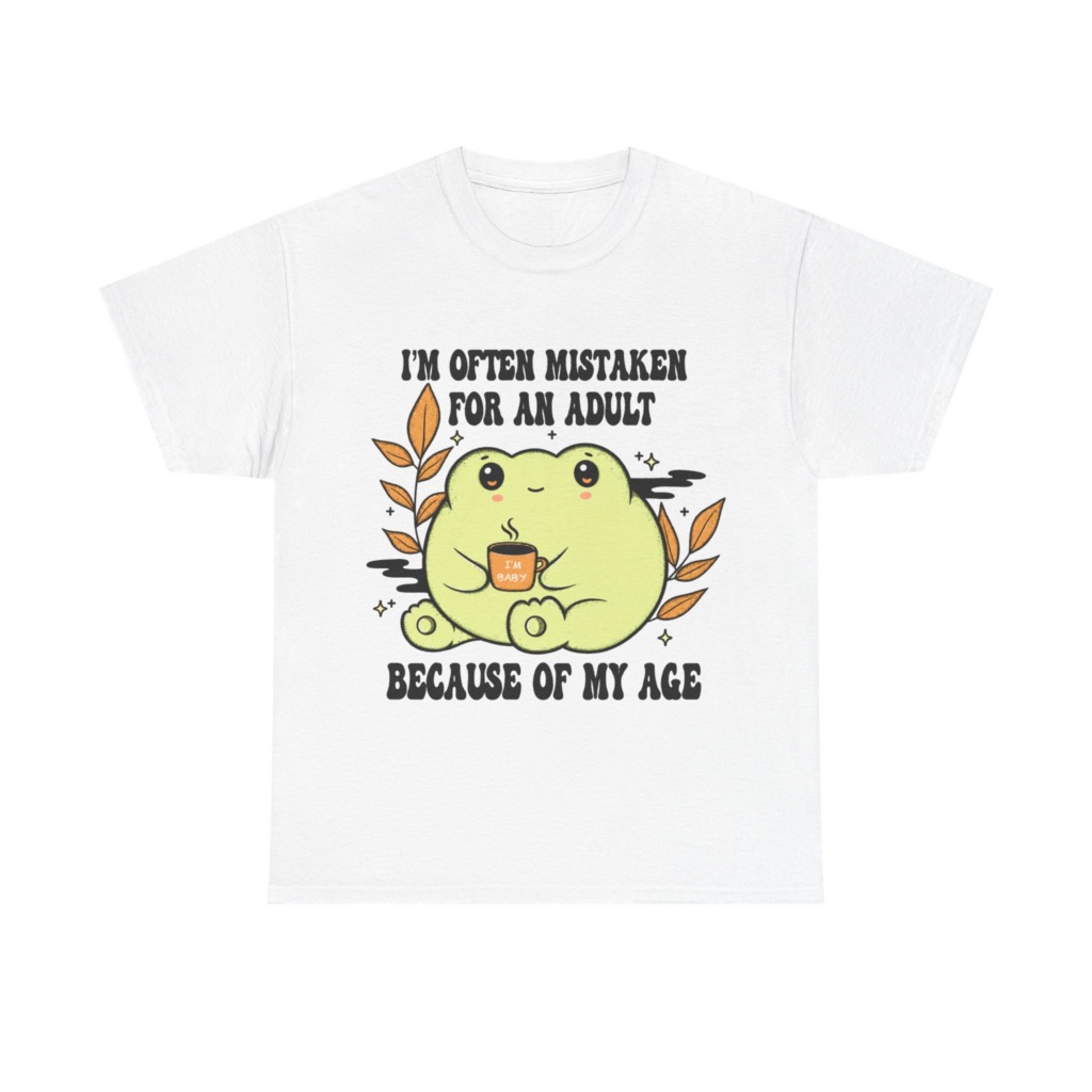 Graphic Tee: 'Mistaken for Adult, I'm Baby' Frog Design