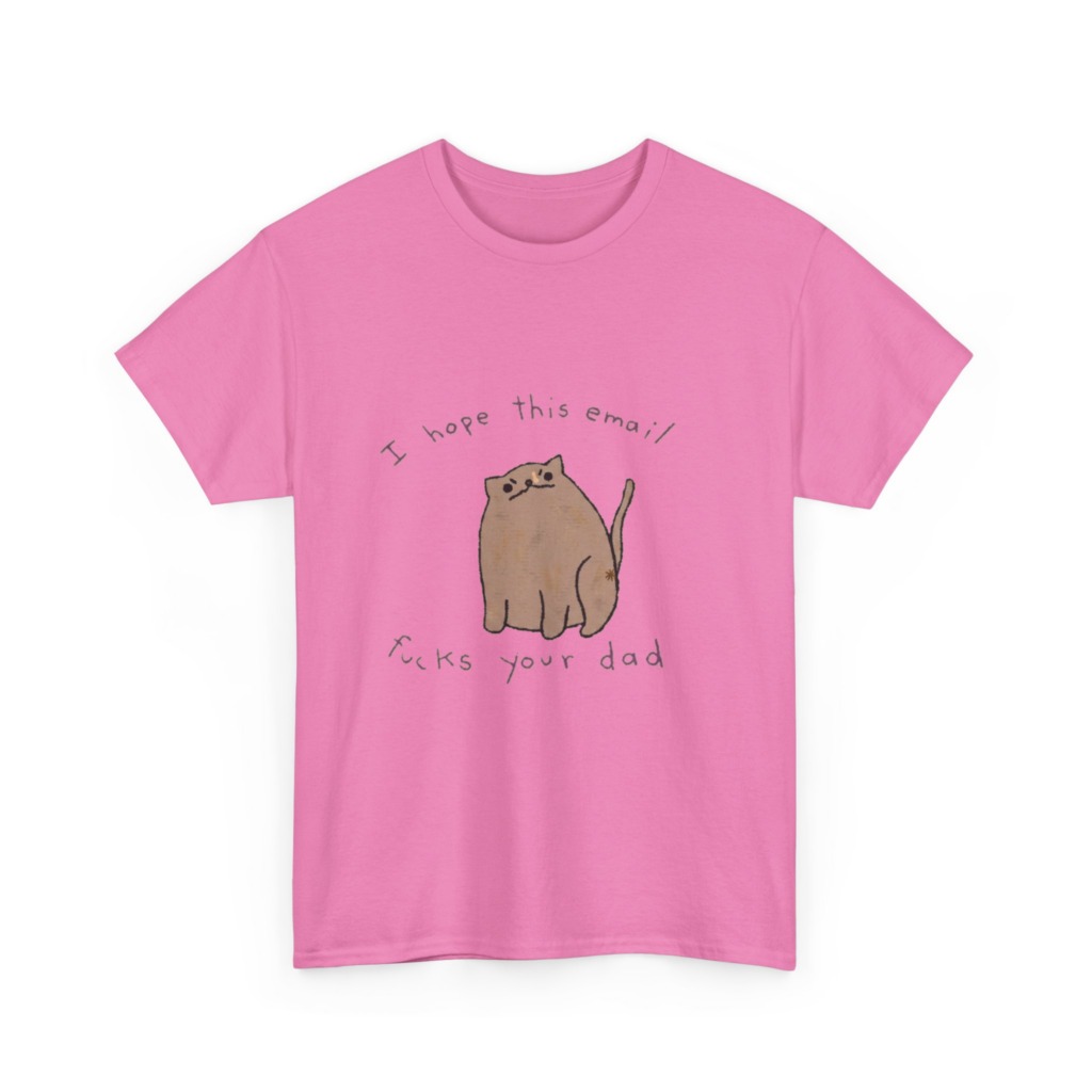 Graphic T-Shirt with Sarcastic Email Cat Design