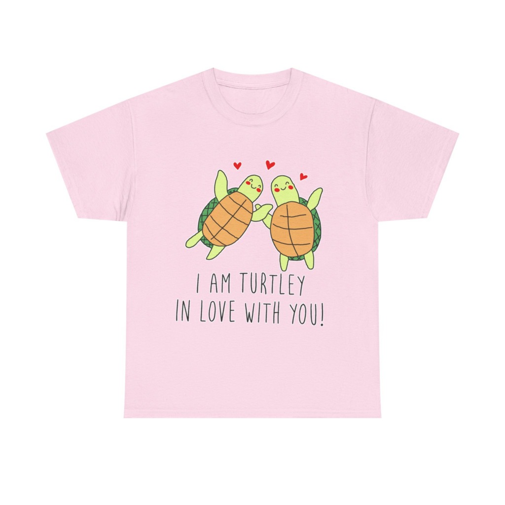 White T-Shirt: 'Turtley In Love' Cute Turtle Couple