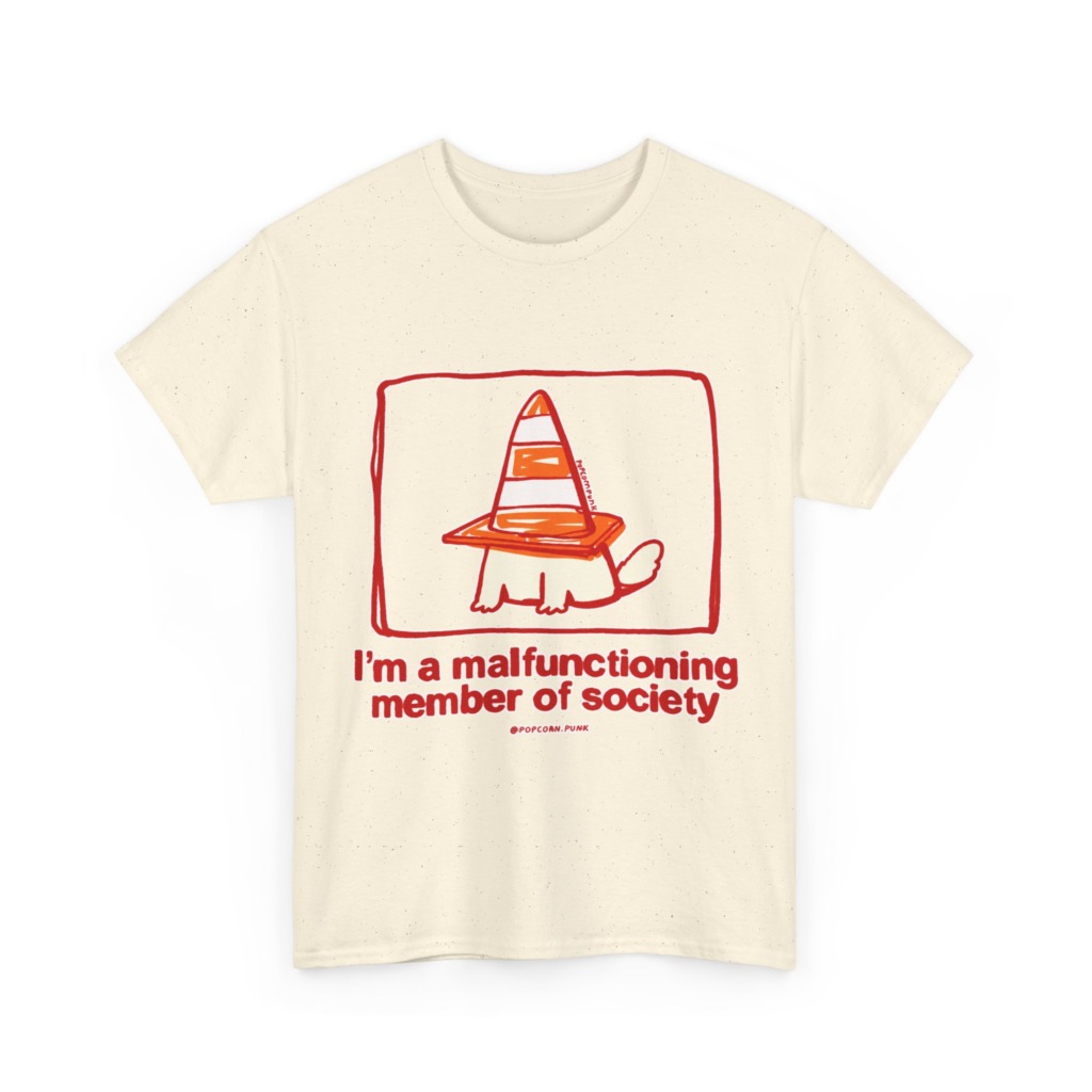 White 'Malfunctioning Member' Dog Graphic T-Shirt