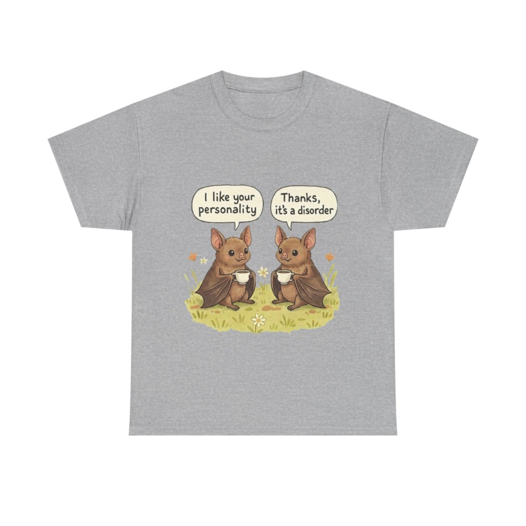 T-Shirt: Funny Bats Personality Disorder Coffee Dialogue