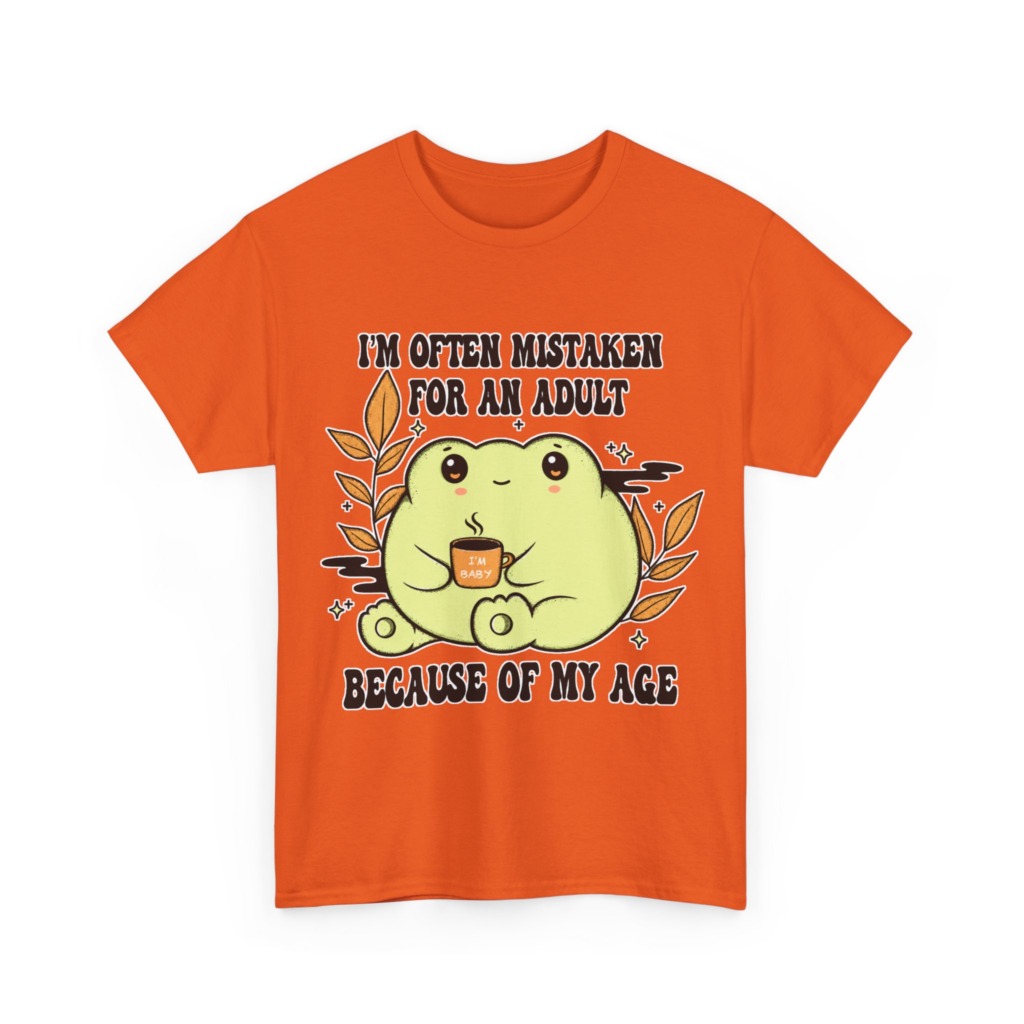 Graphic Tee: 'Mistaken for Adult, I'm Baby' Frog Design