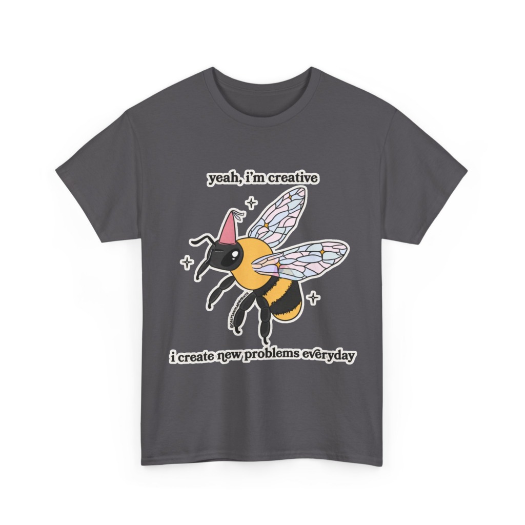 T-Shirt with Creative Party Bee Slogan Print