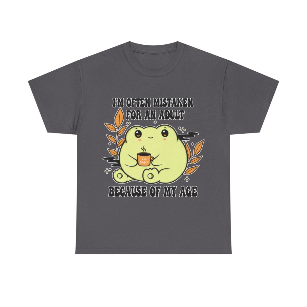 Graphic Tee: 'Mistaken for Adult, I'm Baby' Frog Design