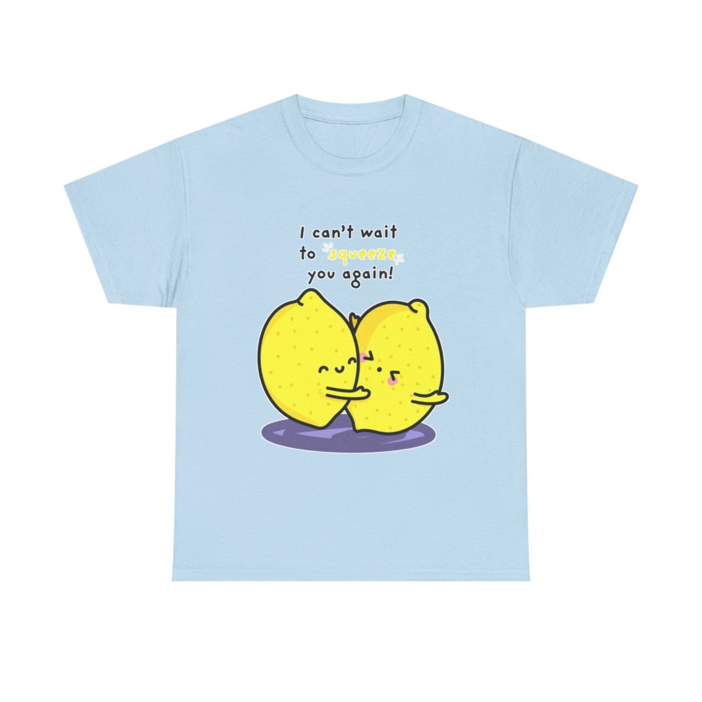 T-Shirt with Hugging Lemons "Squeeze You" Graphic