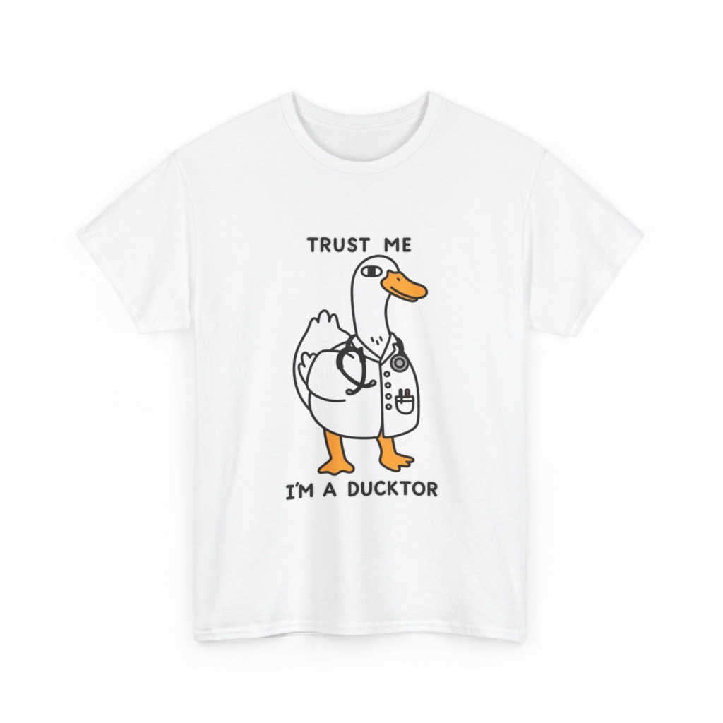 T-shirt with Doctor Duck 'Trust Me, I'm a Ducktor' Print