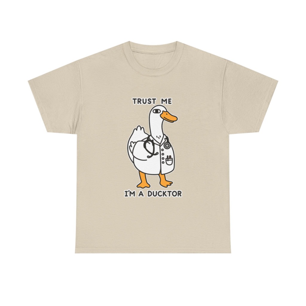 T-shirt with Doctor Duck 'Trust Me, I'm a Ducktor' Print