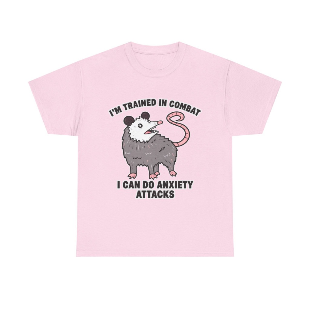 Opossum Combat Anxiety Attack Graphic T-Shirt
