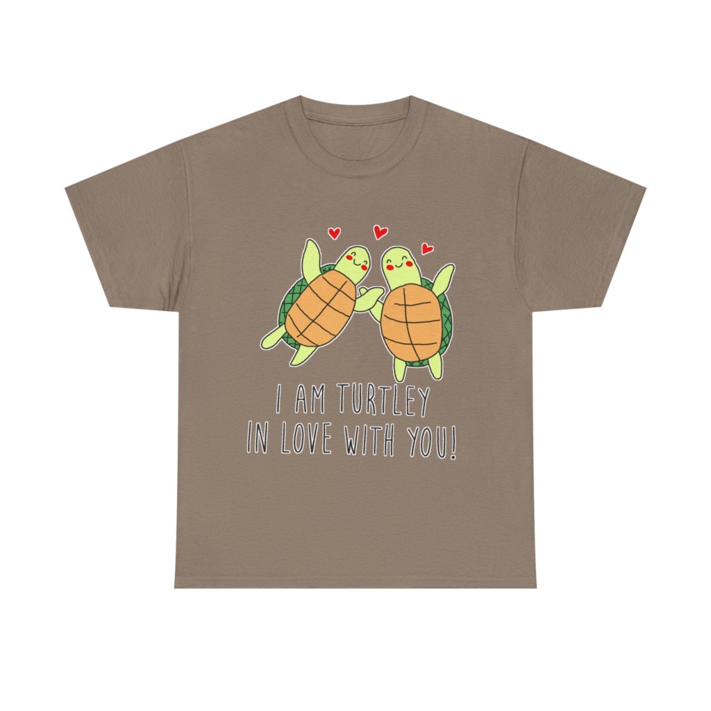 White T-Shirt: 'Turtley In Love' Cute Turtle Couple