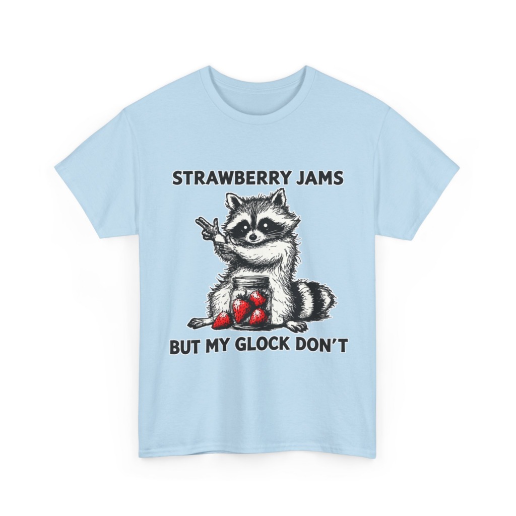 Raccoon 'Strawberry Jams But My Glock Don't' T-Shirt